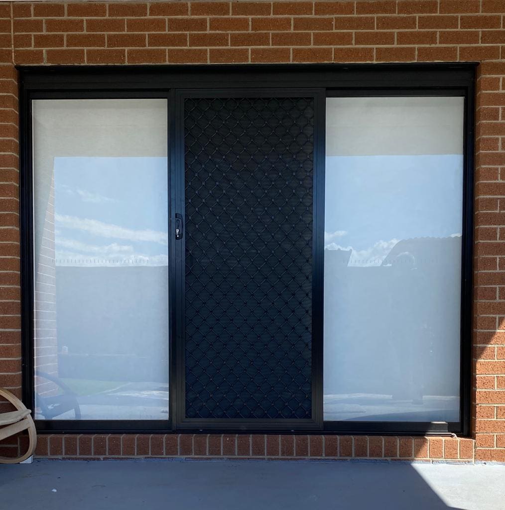 Diamond Grille security door installed by Maple Blinds