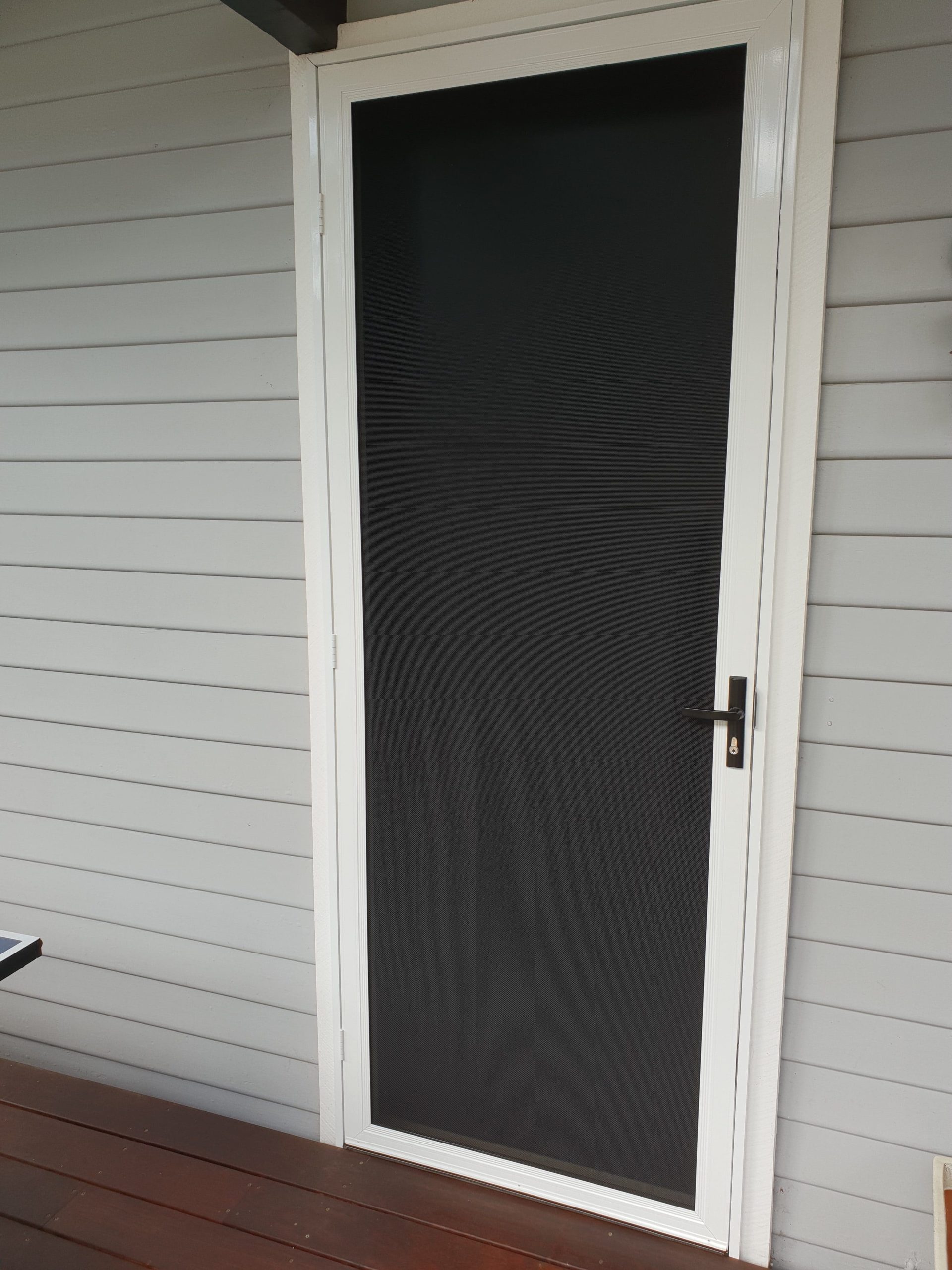 Stainless Mesh security door installed by Maple Blinds