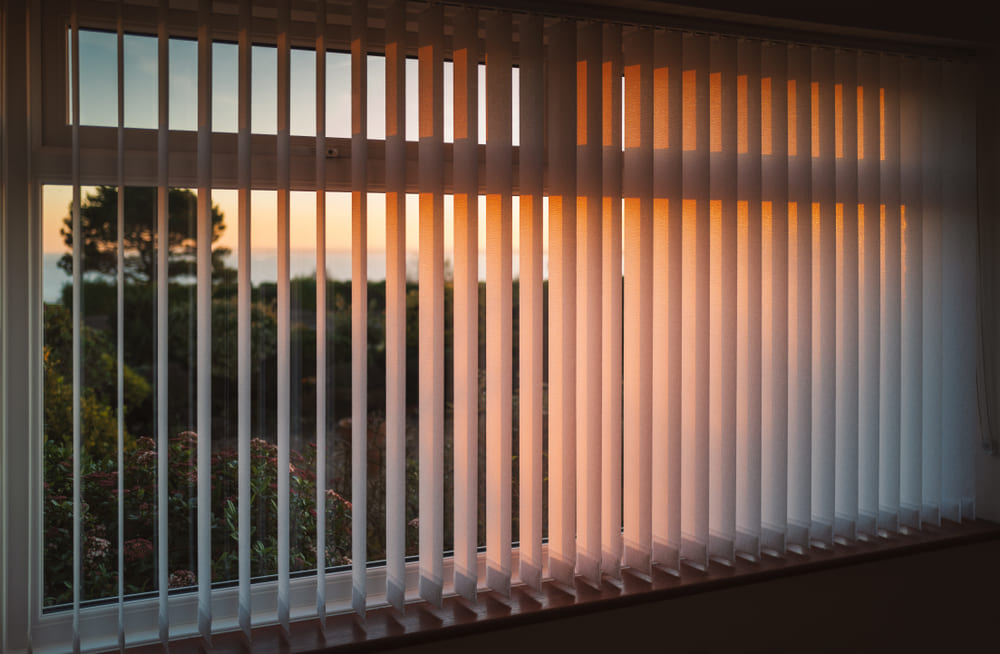 Vertical blinds installed on large windows